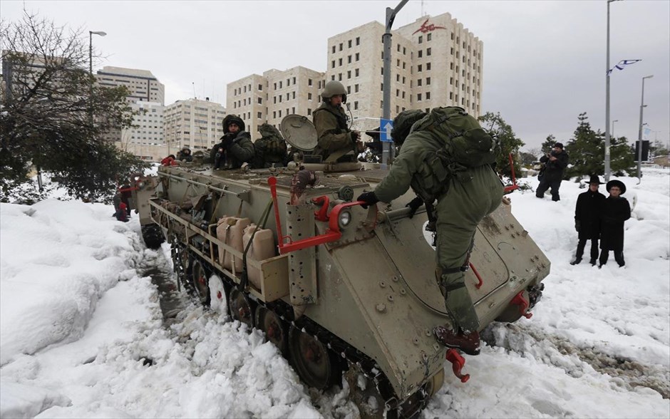 Ισραήλ - Κακοκαιρία - χιόνια. Ιερουσαλήμ, 14 Δεκεμβρίου 2013.