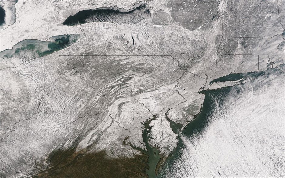 ΗΠΑ - κακοκαιρία - χιόνι. Φωτογραφία από δορυφόρο δείχνει το κύμα ψύχους.