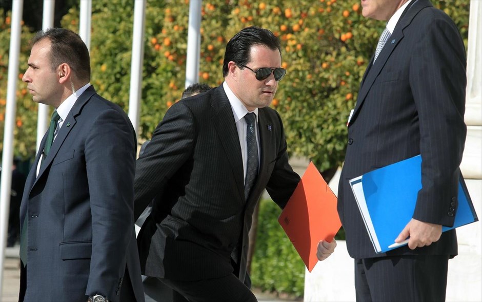 Ελληνική προεδρία της Ε.Ε. - Άδωνις  Γεωργιάδης. Ο υπουργός Υγείας Άδωνις Γεωργιάδης κατά την άφιξή του στο Ζάππειο Μέγαρο.