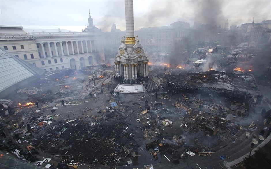 Ουκρανία - Κίεβο - Διαδηλώσεις. Η πλατεία Ανεξαρτησίας του Κιέβου. 