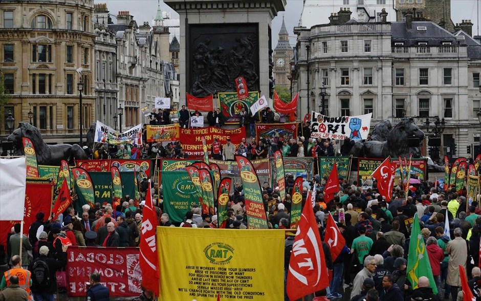 Συλλαλητήρια για την εργατική Πρωτομαγιά ανά τον κόσμο . Λονδίνο, Μεγάλη Βρετανία.