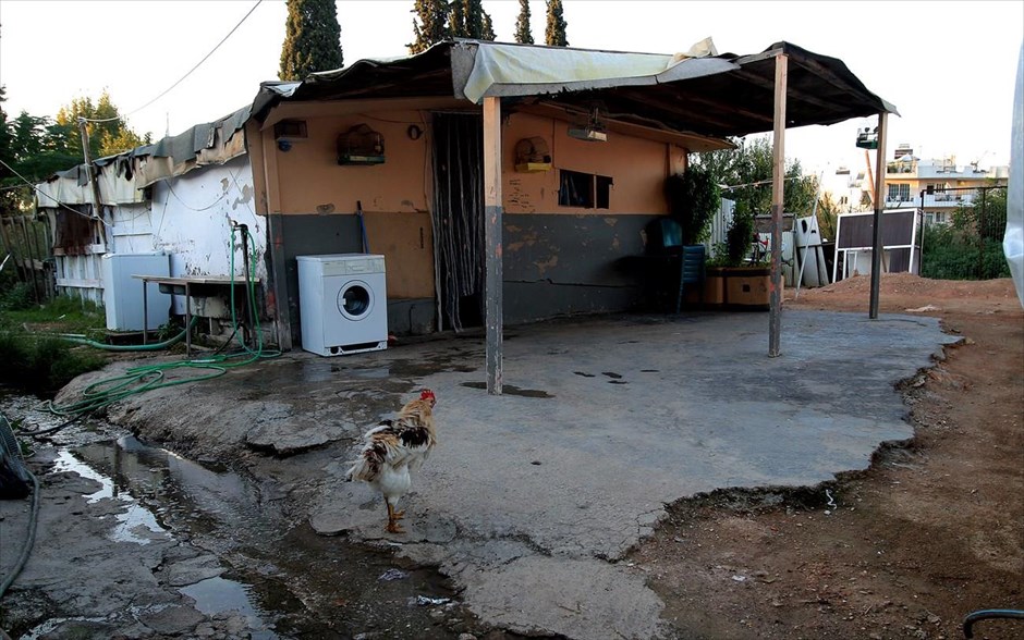 Καταυλισμός Ρομά - Νομισματοκοπείο. Στιγμιότυπο από τον καταυλισμό των Ρομά, δίπλα στο Νομισματοκοπείο. Εβδομήντα οικογένειες Ρομά, εγγεγραμμένοι δημότες Χαλανδρίου ζουν στον καταυλισμό του Νομισματοκοπείου από το 1970 που πρωτοεγκαταστάθηκαν στην περιοχή.