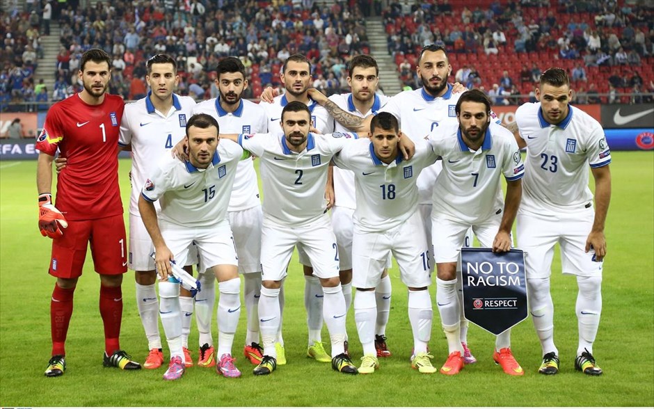 Εθνική Ελλάδος - Ποδόσφαιρο - EURO 2016. Η Εθνική ομάδα ποζάρει πριν την έναρξη του αγώνα.