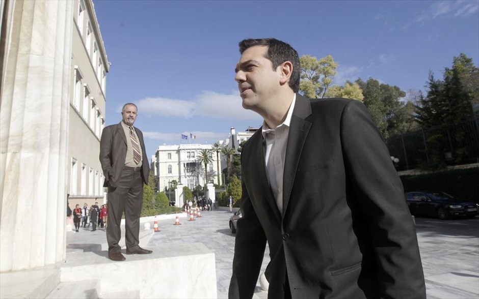 Βουλή - Εκλογή προέδρου. Ο πρόεδρος του ΣΥΡΙΖΑ Αλέξης Τσίπρας φτάνει στη Βουλή.