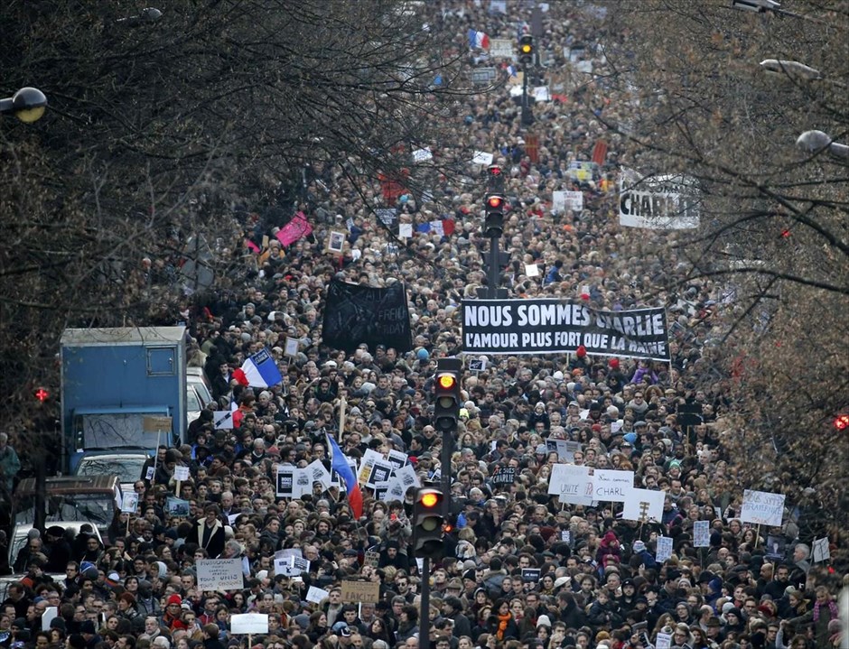 Γαλλία - Παρίσι - Πορεία Ενότητας - Charlie Hebdo. 