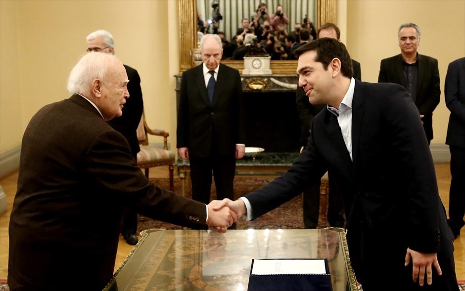 Αλέξης Τσίπρας - Κάρολος Παπούλιας - Ορκωμοσία. 