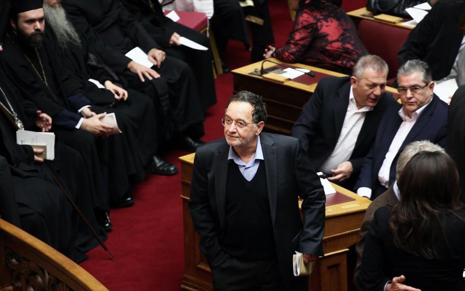 Βουλή - Ορκωμοσία - Λαφαζάνης. Ο υπουργός Παραγωγικής Ανασυγκρότησης, Περιβάλλοντος και Ενέργειας Παναγιώτης&nbsp;Λαφαζάνης.