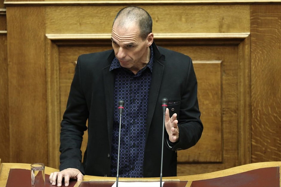 Η συζήτηση των προγραμματικών δηλώσεων της κυβέρνησης. Ο υπουργός Οικονομικών Γιάνης Βαρουφάκης κατά τη συζήτηση των προγραμματικών δηλώσεων της κυβέρνησης στη Βουλή.