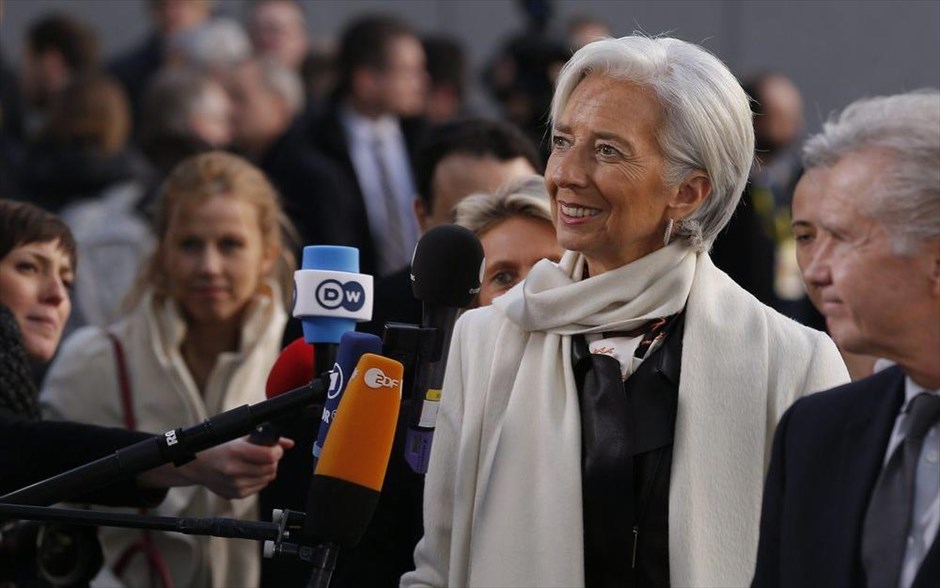 Κριστίν Λαγκάρντ - άφιξη Eurogroup . Η επικεφαλής του ΔΝΤ, Κριστίν Λαγκάρντ.