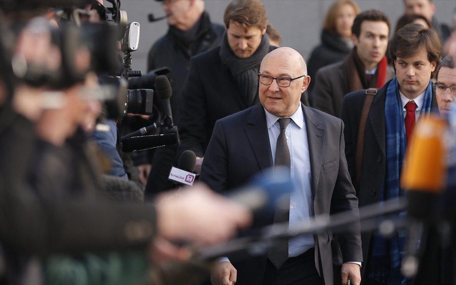 Μισέλ Σαπέν - άφιξη Eurogroup. Ο Γάλλος υπουργός Οικονομίας, Μισέλ Σαπέν.