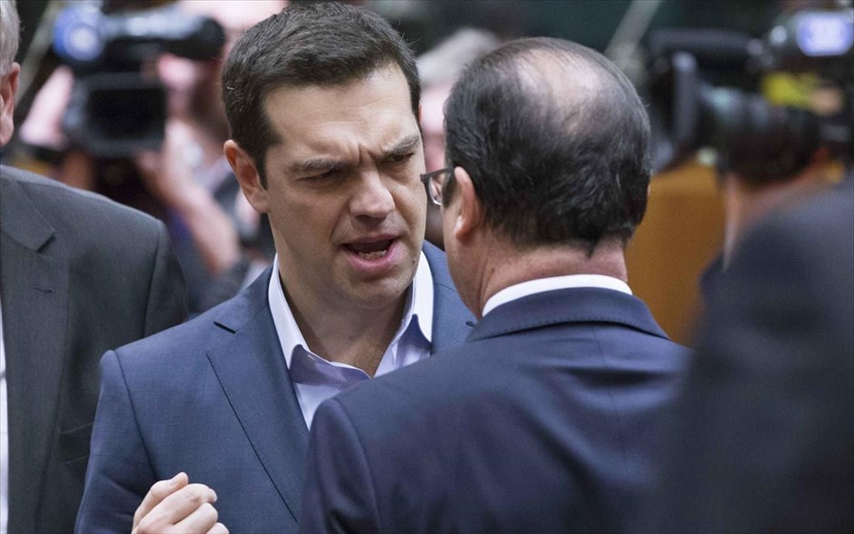 Τσίπρας - Ολάντ. Ο Αλέξης Τσίπρας με τον Φρανσουά Ολάντ.