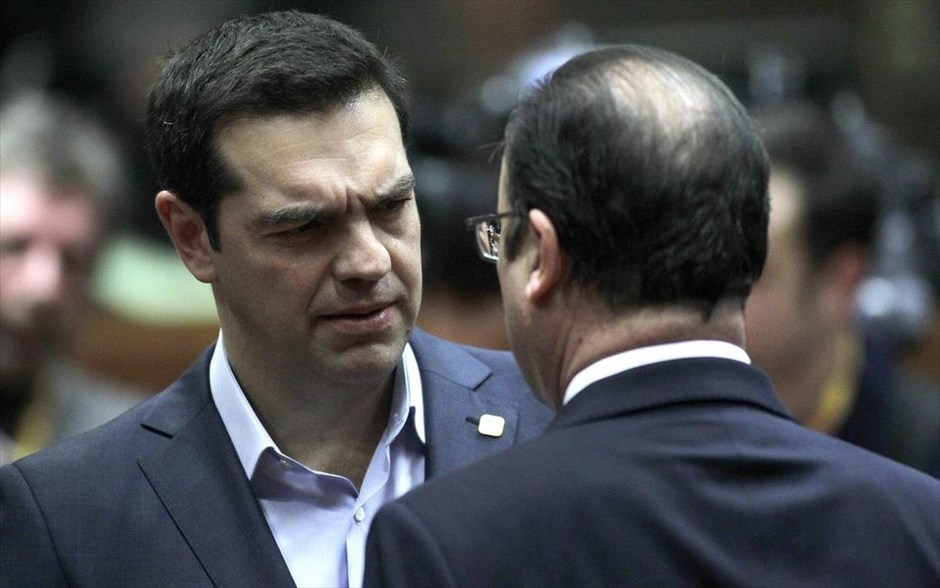 Τσίπρας - Ολάντ. Ο Αλέξης Τσίπρας με τον Φρανσουά Ολάντ.