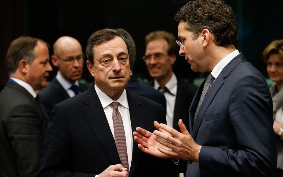 Ντράγκι - Ντέισελμπλουμ -  Eurogroup. Οι Μάριο Ντράγκι και Γέρουν Ντέισελμπλουμ.
