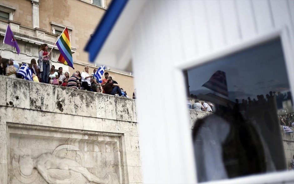 Συγκέντρωση κατά της λιτότητας στο Σύνταγμα. 