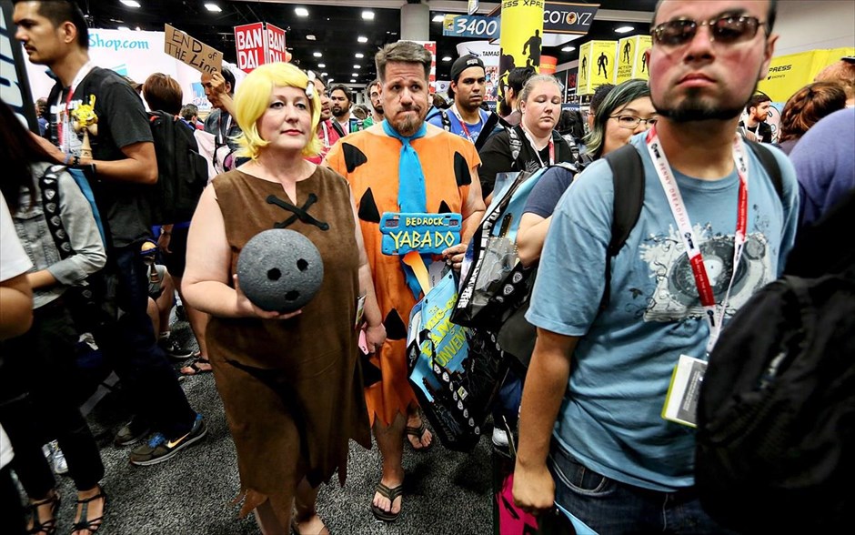 Comic-Con - Σαν Ντιέγκο. Οι Fred Flinstone και Barney Rubble.