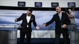 Στιγμιότυπο από το debate των δύο πολιτικών αρχηγών