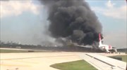 Φωτιά έπιασε αεροπλάνο σε αεροδρόμιο στη Φλόριντα - Επτά τραυματίες