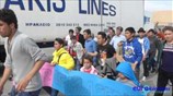 Πορεία προσφύγων - μεταναστών στο λιμάνι του Πειραιά