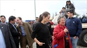 Angelina Jolie in Greece for refugee crisis