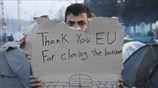 Διαμαρτυρία προσφύγων στην ουδέτερη ζώνη Ελλάδας - ΠΓΔΜ