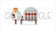 Το doodle της Google για τα 148 χρόνια από τη γέννηση του Κάρλ Λαντστάινερ