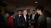 UN SG Ban Ki-Moon in Greece to tour refugee shelters