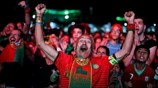 Πανηγυρισμοί στην Λισαβόνα μετά την νίκη της εθνικής ποδοσφαίρου