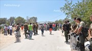 Διαμαρτυρία προσφύγων και μεταναστών στη Χίο