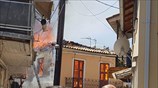 Φωτιά στο κέντρο της Λευκάδας