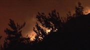 Συνεχίζεται η δύσκολη μάχη με τις φλόγες στη Χίο
