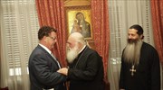 Head of Greek Church Ieronymos receives German lawmaker Fuchtel