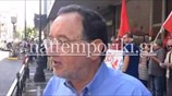 Δήλωση του Π. Λαφαζάνη έξω από το υπ. Εργασίας