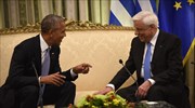 Obama gets very warm reception by Greek leadership