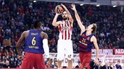 Euroleague: Δάμασε την Μπαρτσελόνα (59-52) ο Ολυμπιακός