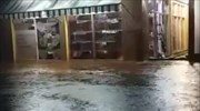 Πλημμύρες στη Λέσβο λόγω νεροποντής