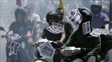 Μοτοπορεία διανομέων στο κέντρο της Αθήνας