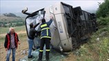 Ανατροπή λεωφορείου με μαθητές στις Σέρρες
