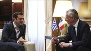 Le Maire in Athens; presents details of French plan to peg Greek GDP growth with debt relief