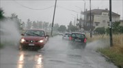 Ισχυρή καταιγίδα στη Φθιώτιδα - Χείμαρροι οι δρόμοι στη Λαμία
