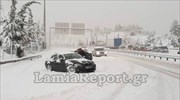 Προβλήματα στους δρόμους λόγω χιονοπτώσεων