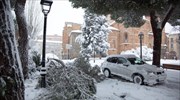 Έντονες χιονοπτώσεις στην κεντρική Ισπανία