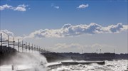 Typhoon-strength winds sweep through Greece on Thur.