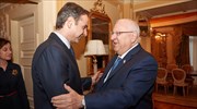 Visiting Israeli president Rivlin meets with ND leader Mitsotakis in Athens