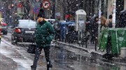 Χιονίζει και στο κέντρο της Θεσσαλονίκης