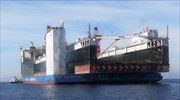 Massive new floating dock arrives for use at the port of Piraeus