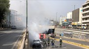 Αμπελόκηποι: Κλειστή η Κηφισίας στο ρεύμα καθόδου λόγω φωτιάς σε αυτοκίνητο