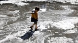 Παιχνίδια με το χιόνι στο παγωμένο Μανχάταν