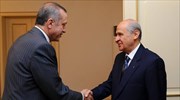 Συνάντηση Ερντογάν - Μπαχτσελί για το ζήτημα των πρόωρων εκλογών