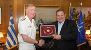 Με τον Αμερικανό διοικητή ναυτικών δυνάμεων Ευρώπης και Αφρικής συναντήθηκε ο Π. Καμμένος