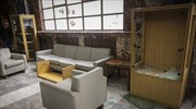 Brief invasion, damages of ministry bldg by self-styled anarchists in demand of prison furlough for 17N assassin